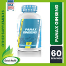 Muscle Rulz Panax Ginseng Highest Potency Boost Energy Immune System Cognitive Function and Focus
