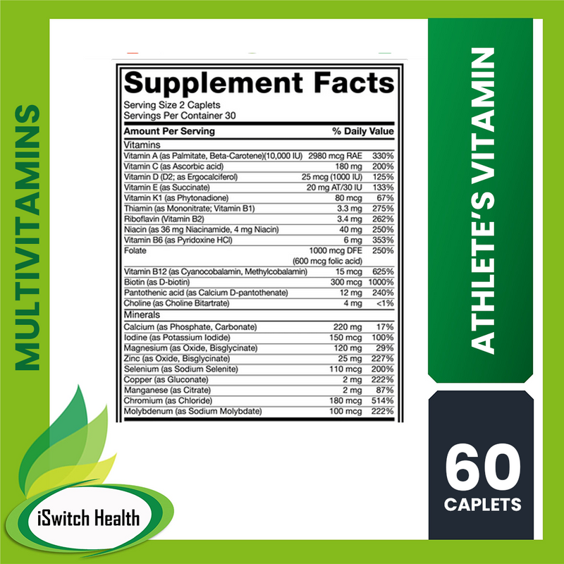 Mutant Multi 60 Caplets | THE COMPLETE EASY TO SWALLOW Multivitamin | MULTIVITAMINS | ATHLET'S VITAMINS |