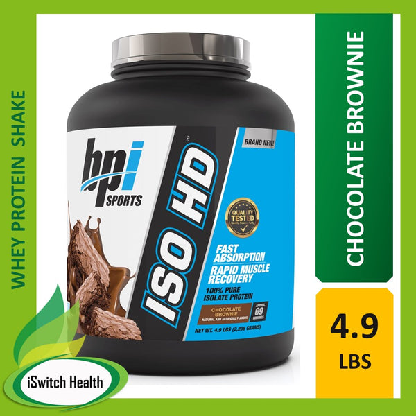 BPI Sports  ISO-HD: Fast Acting Muscle Building Whey Protein Shake - 5lbs - Chocolate Brownie