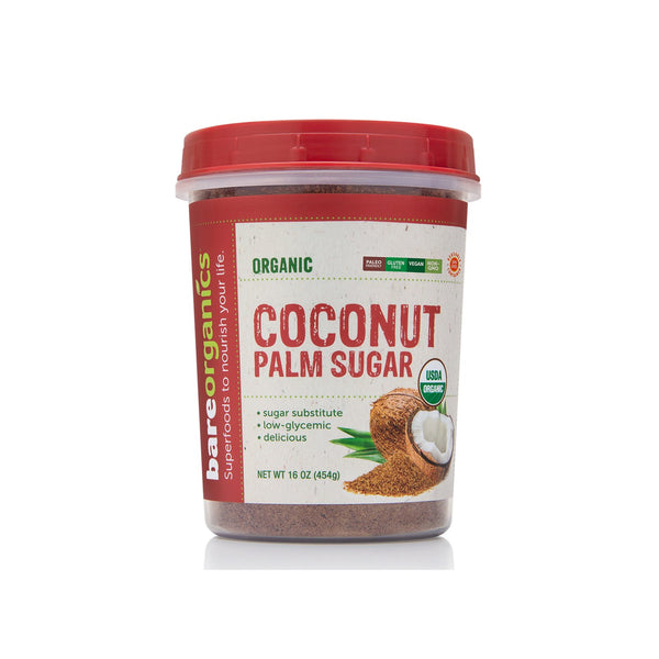 BareOrganics USA-Imported Organic Coconut Palm Sugar - 16oz - 454g