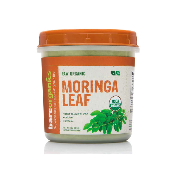 BareOrganics USA-Imported Raw Organic Moringa Leaf Powder - 8oz - 227g