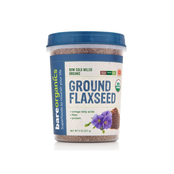 BareOrganics USA-Imported Raw Organic Flaxseed (Cold Milled Ground) - 8oz - 227g