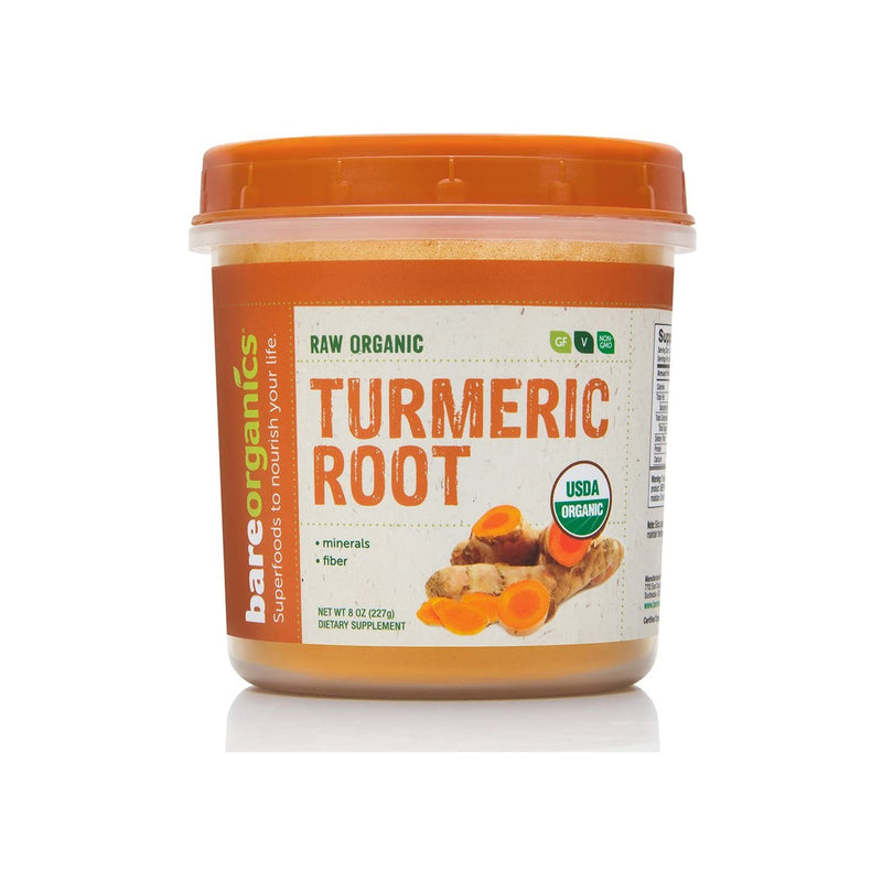 BareOrganics USA-Imported Raw Organic Turmeric (Curcumin) Root Powder - 8oz - 227g