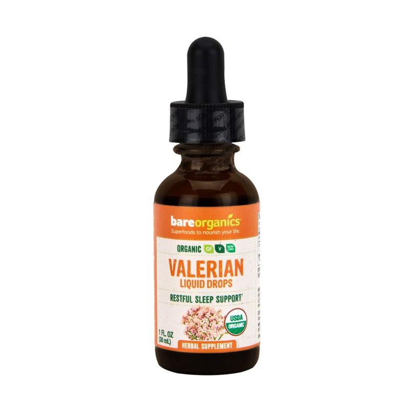 BareOrganics Valerian (Sleep Support) Liquid Herbal Drops - 1 Fl Oz - 30ml