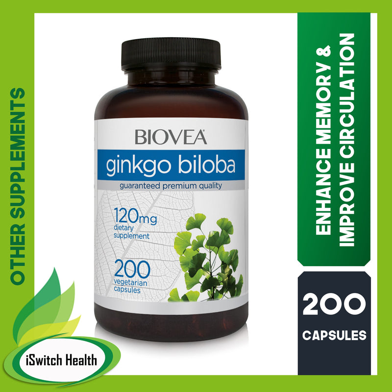 Biovea Ginkgo Biloba (120mg) - 200 Capsules