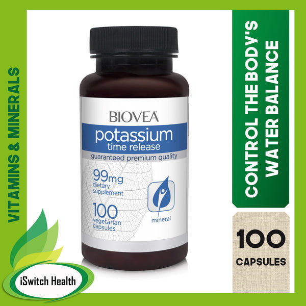 Biovea Potassium Time Released (99mg) - 100 Capsules