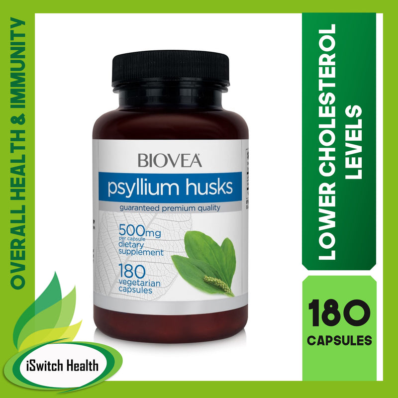 Biovea Psyllium Husks (500mg) - 180 Capsules