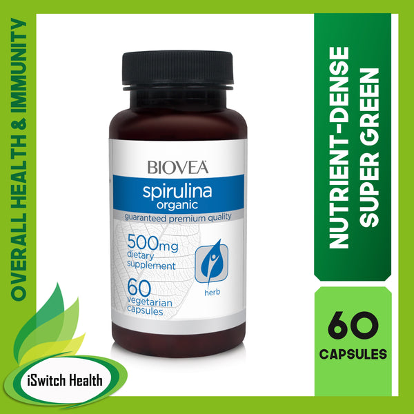 Biovea Spirulina Organic (500mg) - 60 Capsules