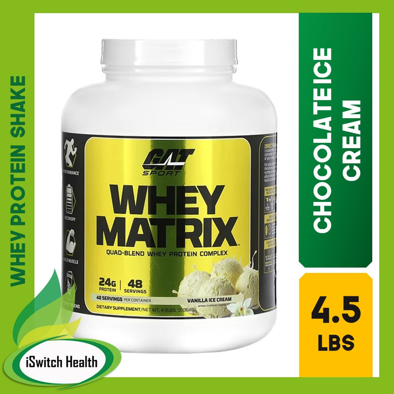 WHEY MATRIX QUAD-BLEND WHEY PROTEIN COMPLEX - 4.5LBS  (CHOCOLATE ICE CREAM)