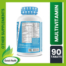 Muscle Rulz Multivitamin Daily Premium Multivitamin Formula - 90 Tablets | Strengthen Immune System