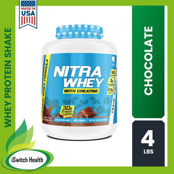 Muscle Rulz Nitra Whey with Creatine + BCAA - 4 LBS  Supports Muscle Growth, Strength, and Endurance