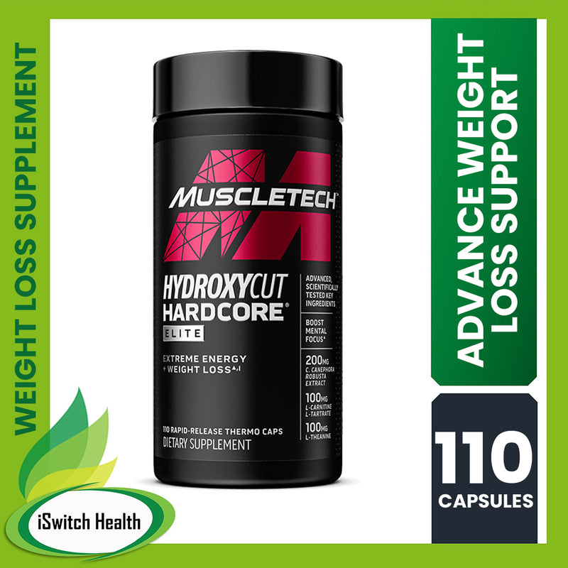 MuscleTech Hydroxycut Hardcore Elite for MEN AND WOMEN - 110 Capsules International Fat Burner for Men and Women