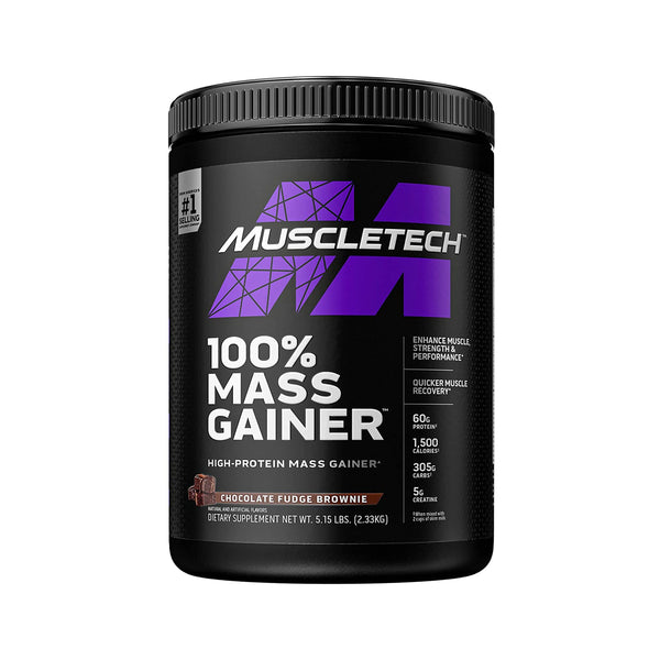 MuscleTech 100% Mass Gainer Chocolate Fudge Brownie - 5.15lbs