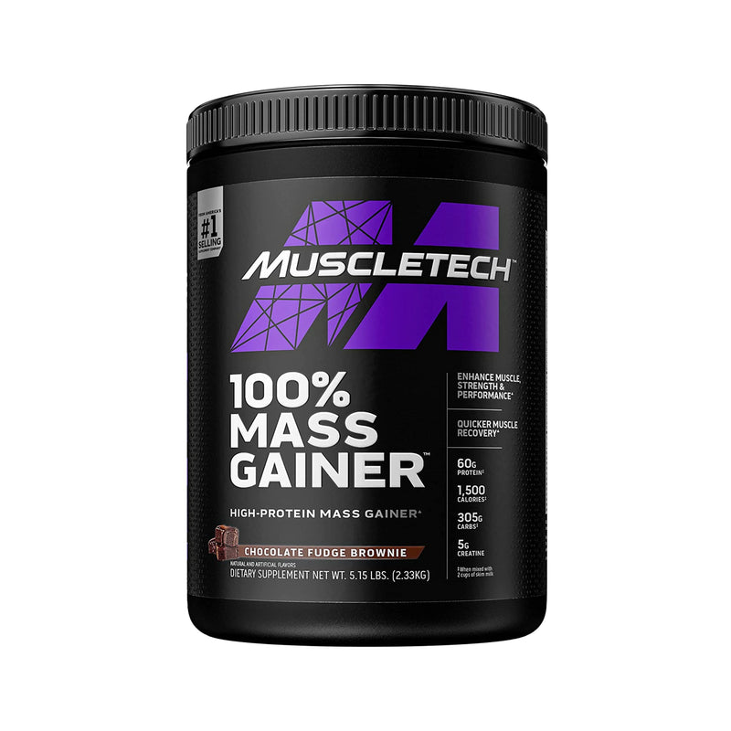 MuscleTech 100% Mass Gainer Chocolate Fudge Brownie - 5.15lbs