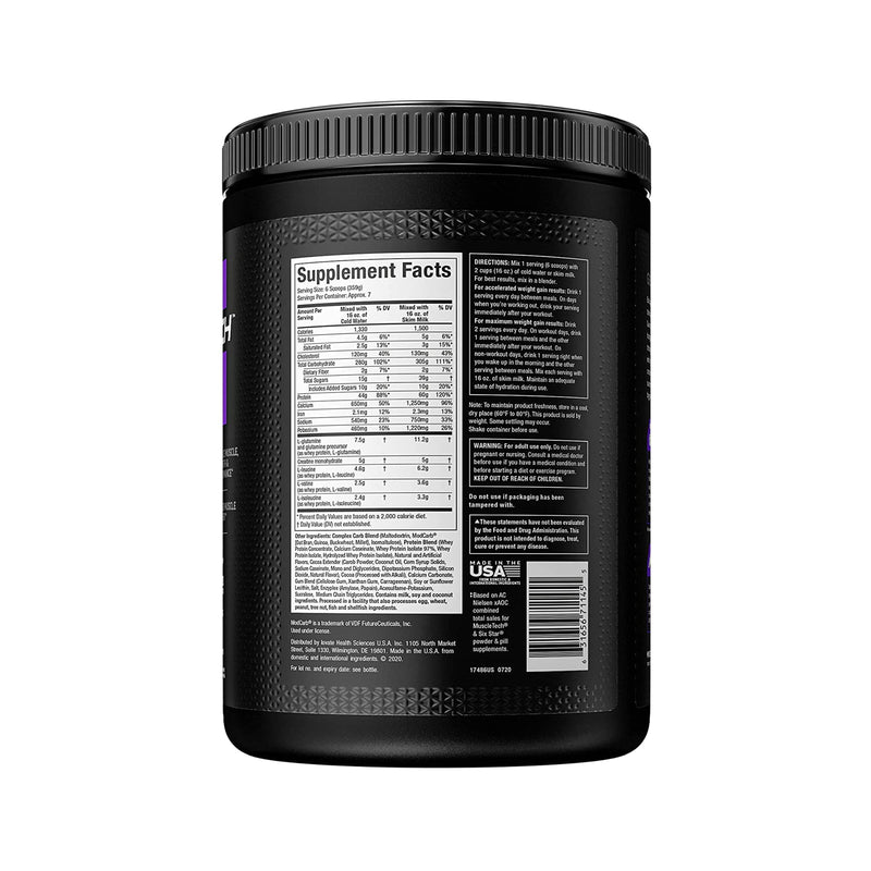 MuscleTech 100% Mass Gainer Chocolate Fudge Brownie - 5.15lbs