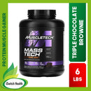 MuscleTech Mass Tech Extreme 2000 High Protein Mass Gainer - Triple Chocolate Brownie - 6lbs
