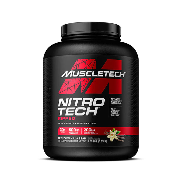 MuscleTech Nitro-Tech Ripped - 4lbs - French Vanilla Bean | Whey Protein Powder