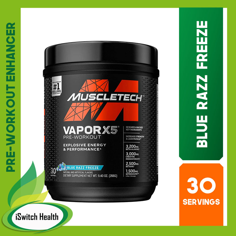 MuscleTech Vapor X5 Pre-Workout - 30 Servings | Preworkout Powder | Preworkout Supplement