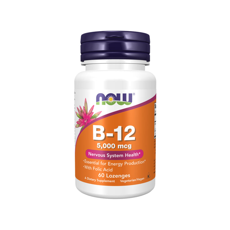 Now Foods Vitamin B-12 (5,000mcg) With Folic Acid - 60 Lozenges