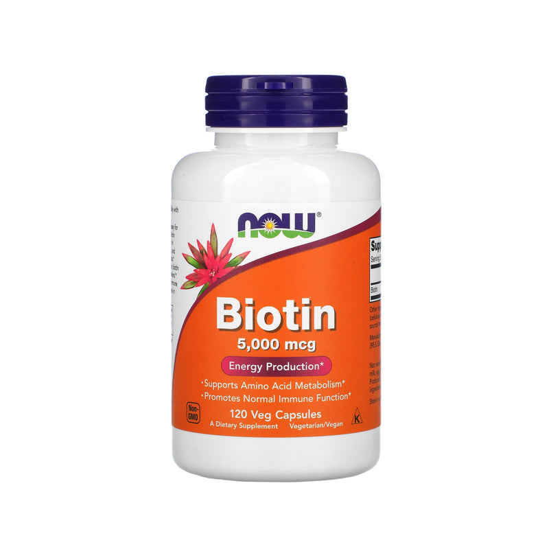 Now Foods Biotin 5000mcg - 120 Veggie Capsules