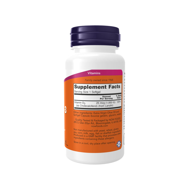 Now Foods Vitamin D-3 (1,000 IU) - 360 Softgels