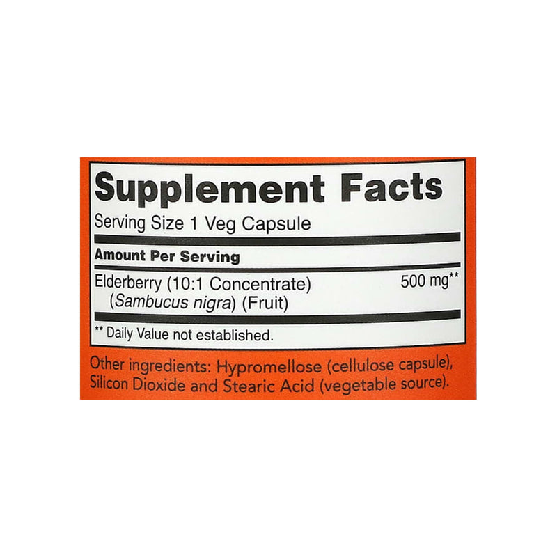 Now Foods Elderberry - 500mg - 120 Veggie Capsules