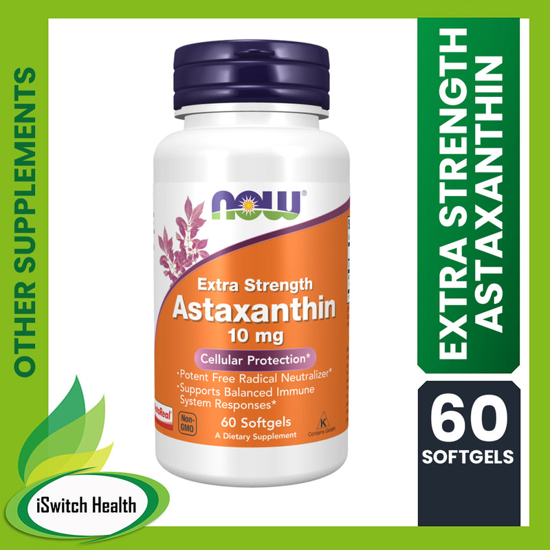 NOW FOODS EXTRA STRENGTH ASTAXANTHIN FOR CELLULAR PROTECTION 60 SOFTGELS