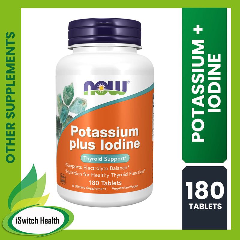 NOW FOODS POTASSIUM PLUS IODINE (THYROID SUPPORT) - 180 TABLETS