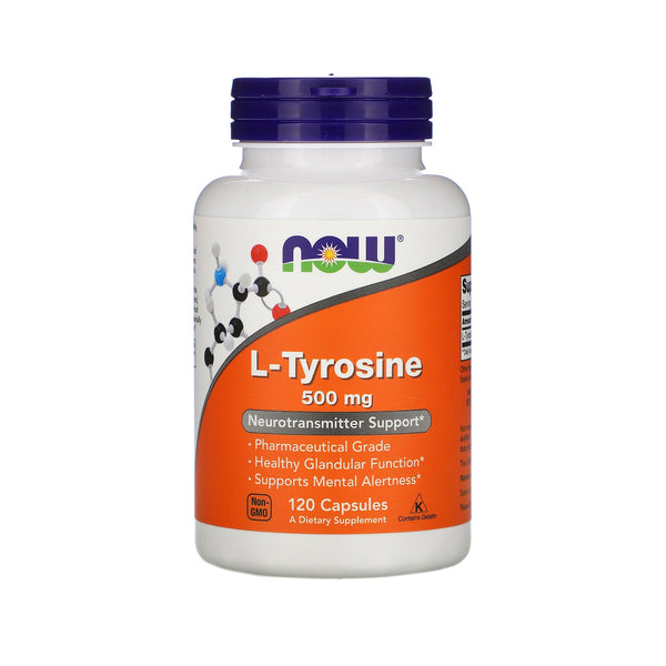 Now Foods L-Tyrosine (500mg) - 120 Capsules