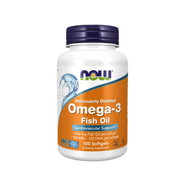 Now Foods Omega-3 Fish Oil (Molecularly Distilled) - 100 Softgels