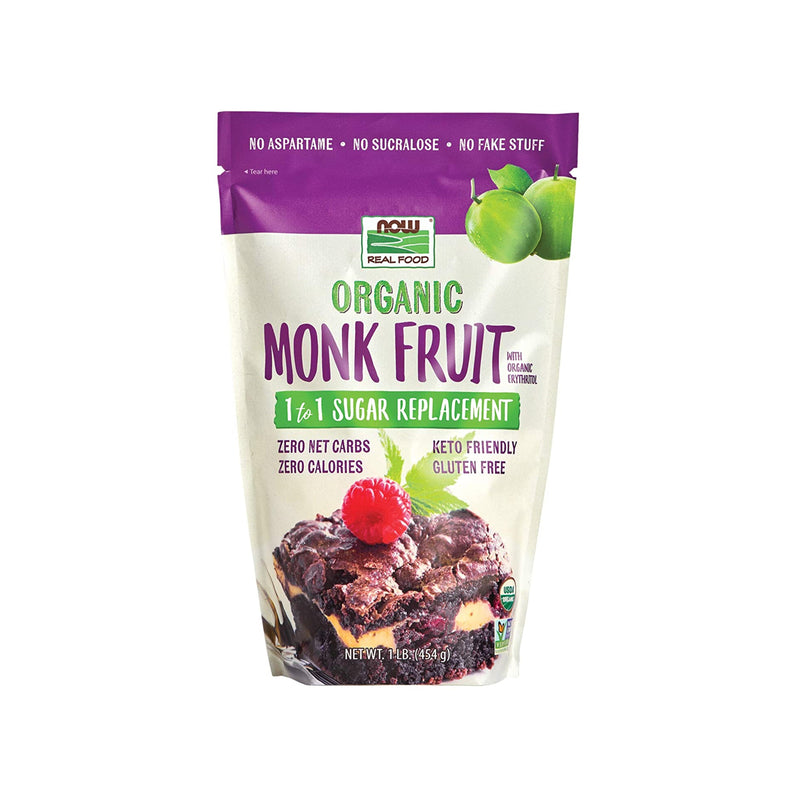 Now Foods Organic Monk Fruit Zero Calorie Sweetener - 1lb - Unflavored