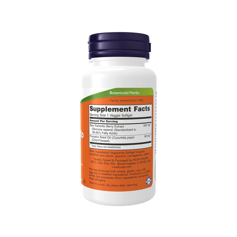 Now Foods Saw Palmetto 320mg - 90 Vgels