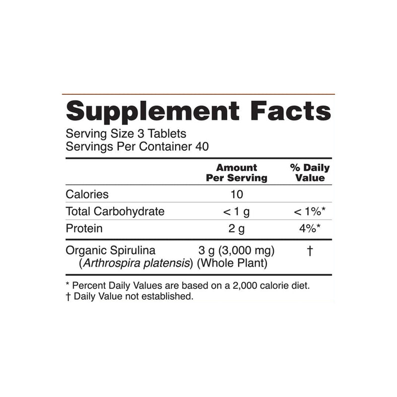 Now Foods Spirulina Organic Superfood (1000mg) - 120 Tablets