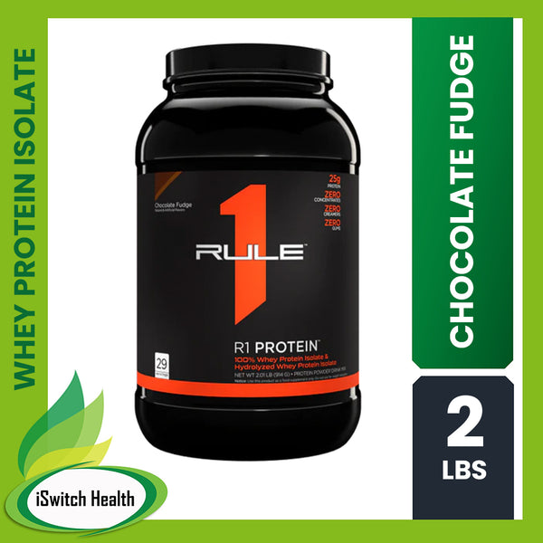 RULE 1 R1 PROTEIN - 100% WHEY PROTEIN ISOLATE & HYDROLYSATE - 2LBS - CHOCOLATE FUDGE