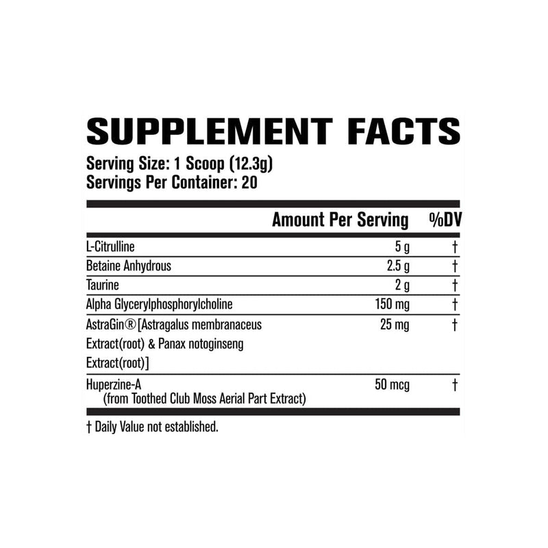 Jacked Factory Pump Surge - Stim Free Pump & Nootropic Raspberry Peach - 20 Servings