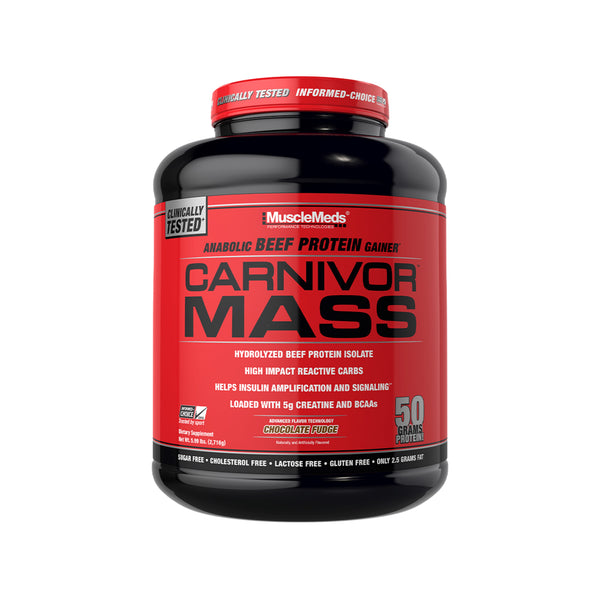 MuscleMeds Carnivor Mass Beef Protein Lean Gainer Chocolate Fudge - 6lbs