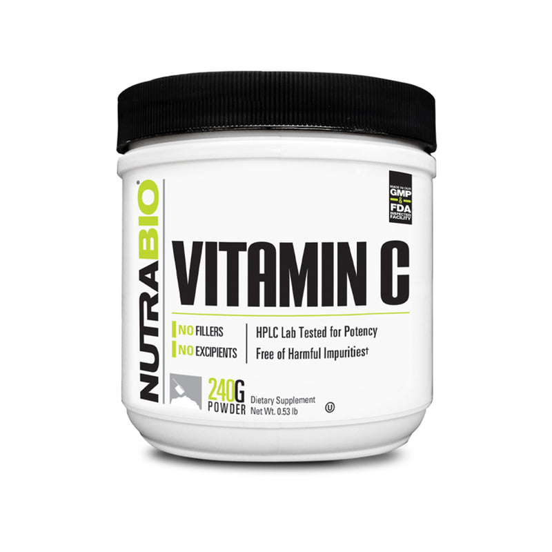 NutraBio Vitamin C Powder - 240g - Unflavored