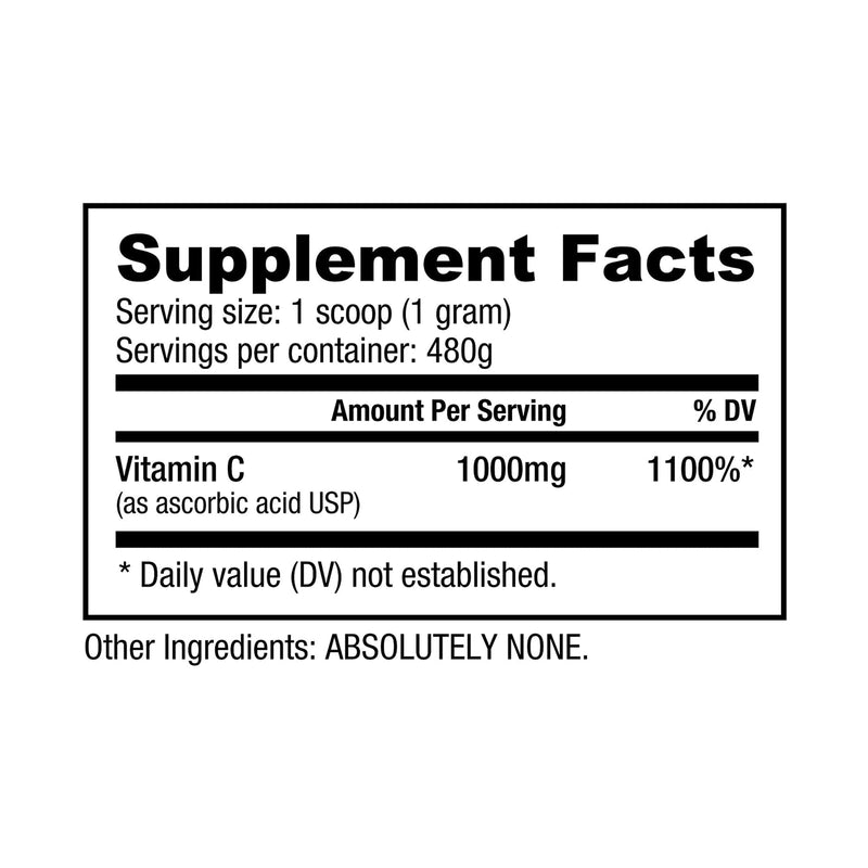 NutraBio Vitamin C Powder - 240g - Unflavored