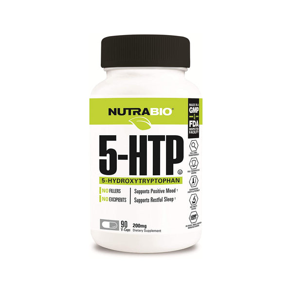 NutraBio 5-HTP - 200mg - 90 Capsules