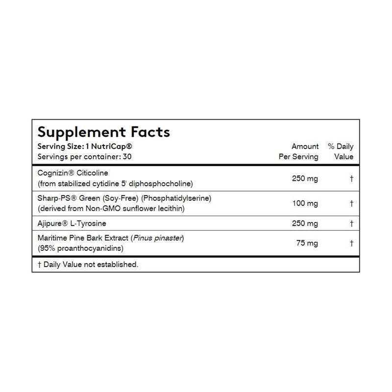 Performance Lab Core Range - Mind - 30 Nutricaps