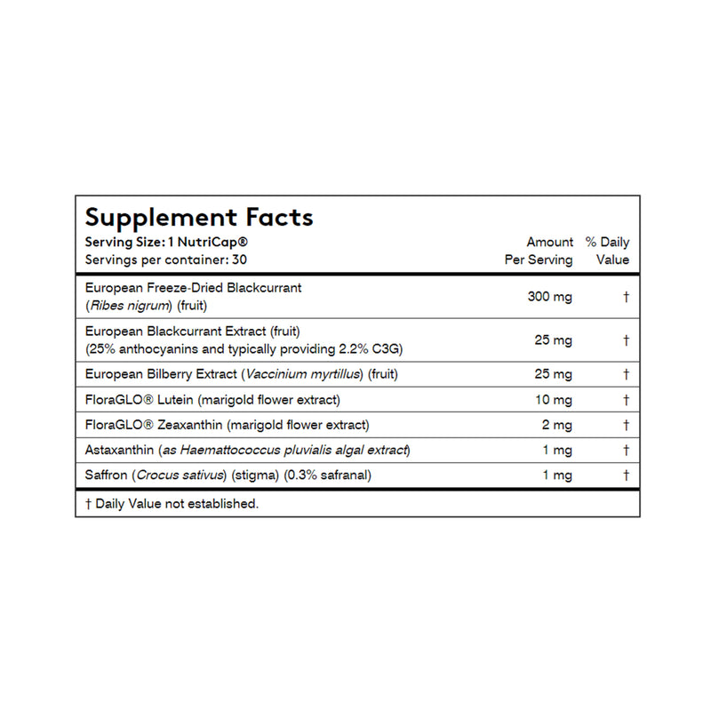 Performance Lab Core Range - Vision - 30 Nutricaps