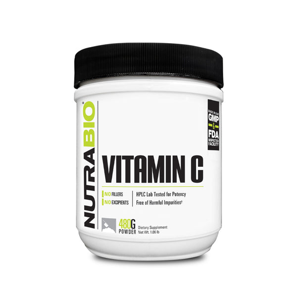 NutraBio Vitamin C Powder - 480g - Unflavored