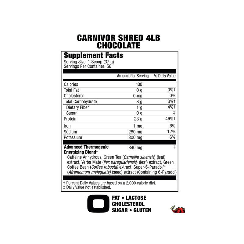 Musclemeds Carnivor Shred Beef Protein Shake Chocolate - 4lbs