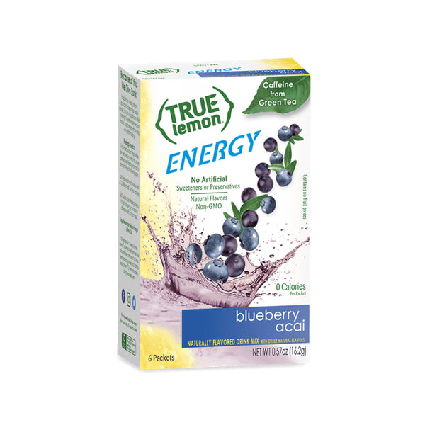 True Citrus True Lemon Energy Naturally Flavored Drink Mix Blueberry Acai - 6 Packets