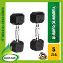 MS Fitness Sports Hexagon Rubber Dumbbell - 1PC