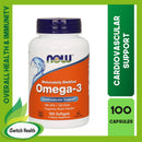 Now Foods Omega-3 Fish Oil (Molecularly Distilled) - 100 Softgels