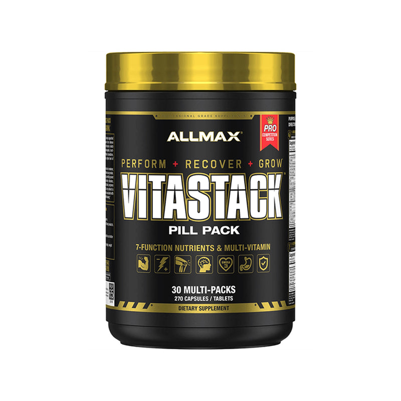 AllMax Nutrition Vitastack All In One Multivitamin, BCAA & Omega Pill Pack- 30 Packs