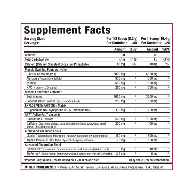 AllMax Nutrition Impact Igniter Pre-Workout Fruit Punch - 30 Servings