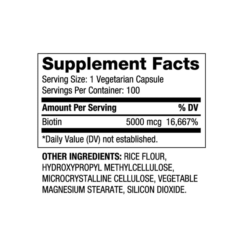 Biovea Biotin (5,000mcg) - 100 Capsules