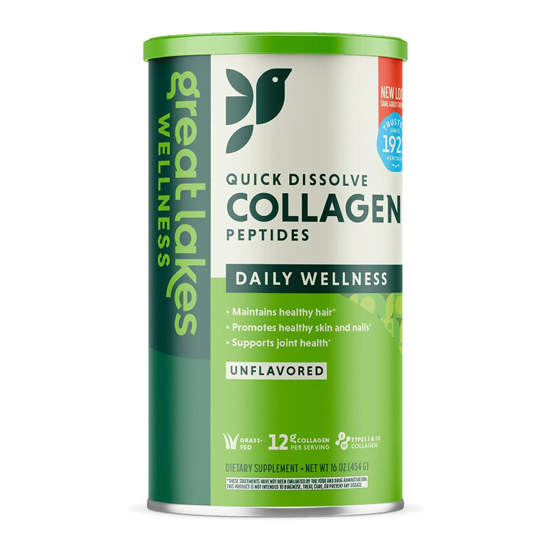 Great Lakes Wellness Collagen Peptides Unflavored - 16oz | 38 Servings